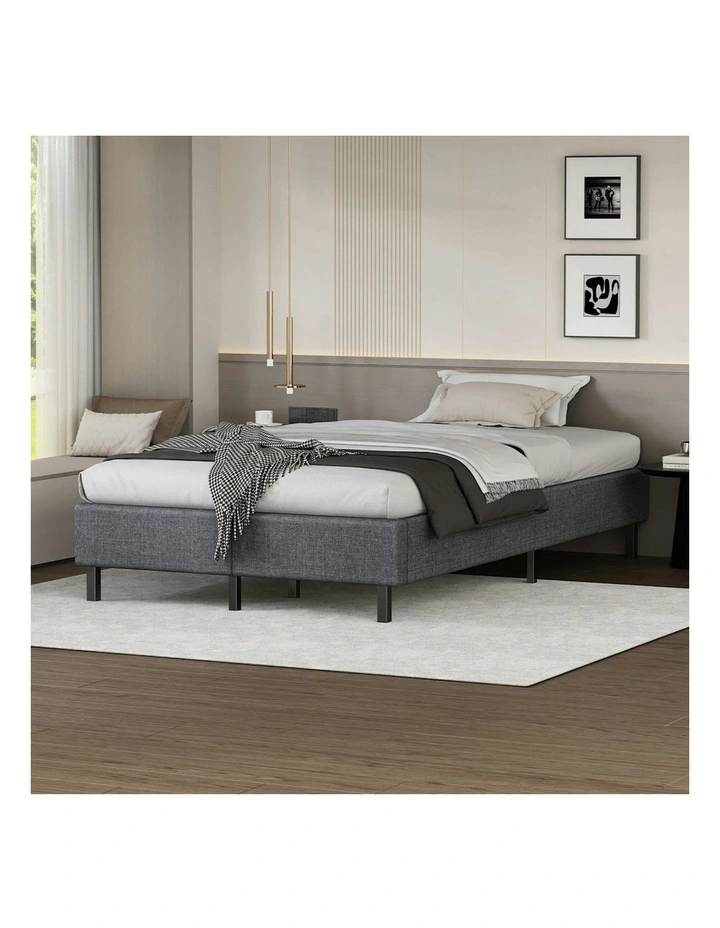 Basel Foundation Bed Frame King Single in Grey Fabric image 2