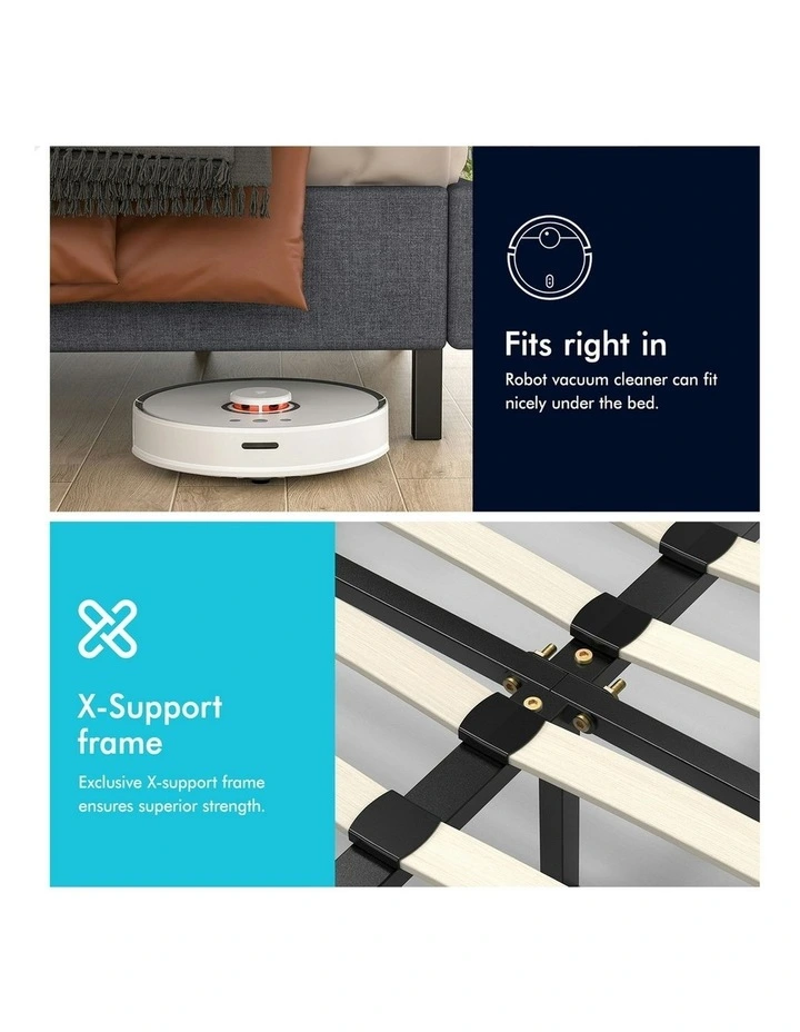 Basel Foundation Bed Frame King Single in Grey Fabric image 6