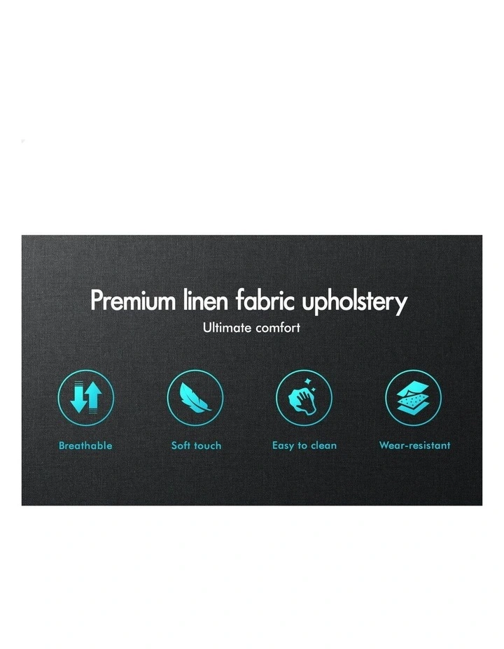 Basel Foundation Mattress Base Bed Frame Queen Size in Charcoal Fabric image 7