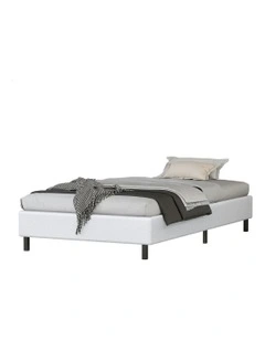 Basel Foundation Bed Frame Single Size in White Boucle