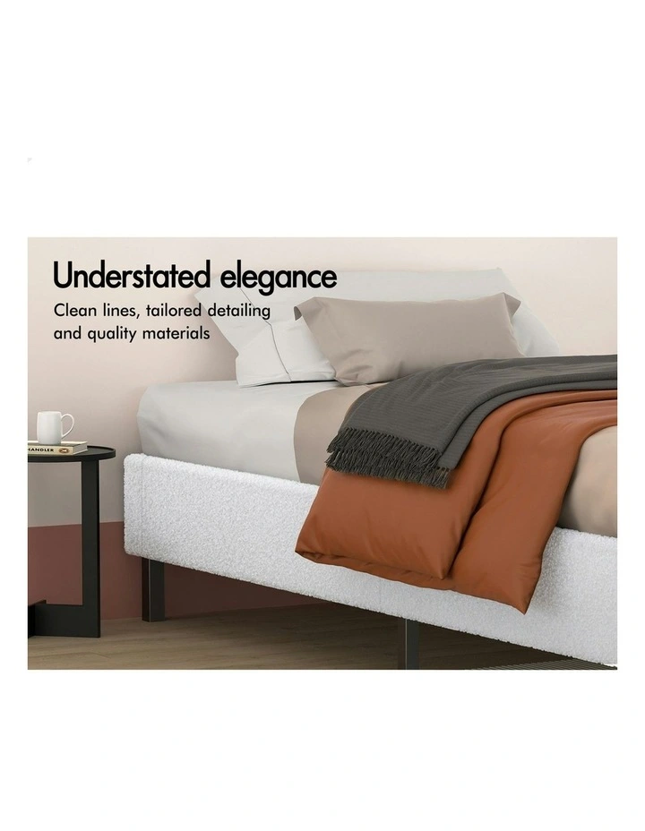 Basel Foundation Bed Frame Single Size in White Boucle image 4