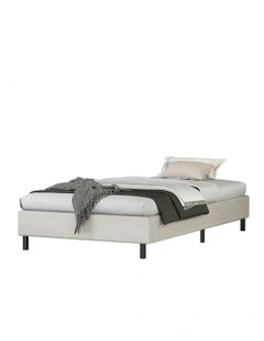 Basel Foundation Bed Frame Single Size in Beige Fabric