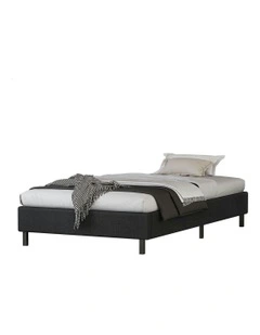 Basel Foundation Bed Frame Single Size in Charcoal Fabric