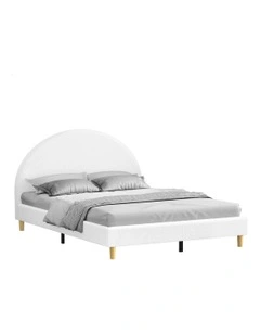 Calla Platform Bed Frame King Size in Boucle Fabric