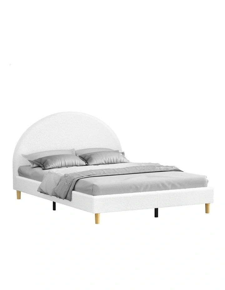 Calla Platform Bed Frame King Size in Boucle Fabric image 1
