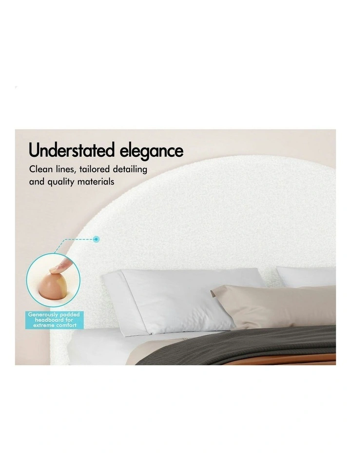 Calla Platform Bed Frame King Size in Boucle Fabric image 4