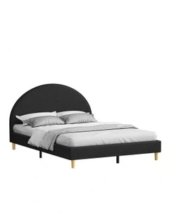 Calla Platform Bed Frame King Size in Charcoal Fabric