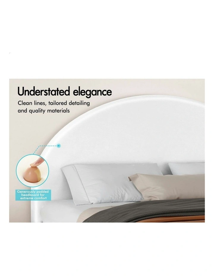 Calla Platform Bed Frame King Size in White Leather image 4