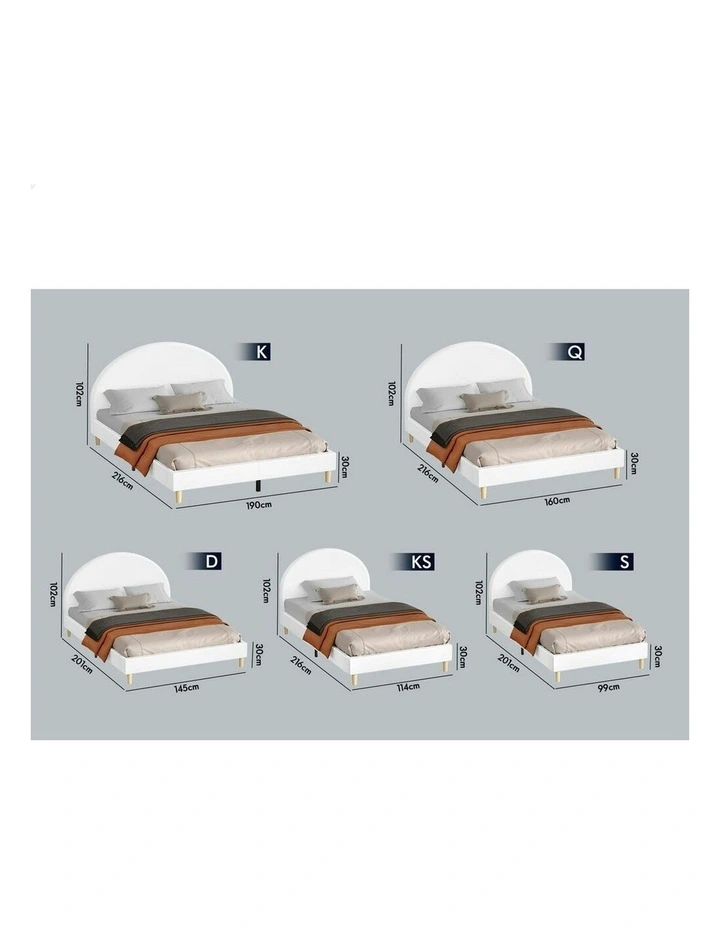 Calla Platform Bed Frame King Size in White Leather image 6