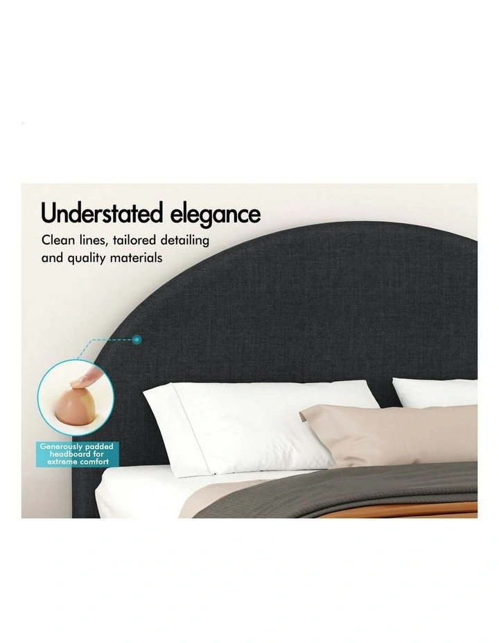 Calla Platform Bed Frame Queen Size in Charcoal Fabric image 4