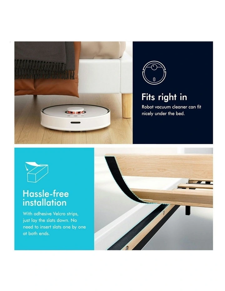 Calla Platform Bed Frame Queen Size in White Leather image 7