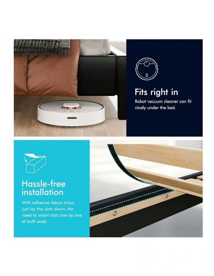 Harlene Upholstered Platform Bed Frame King Single Size in Black Leather image 6