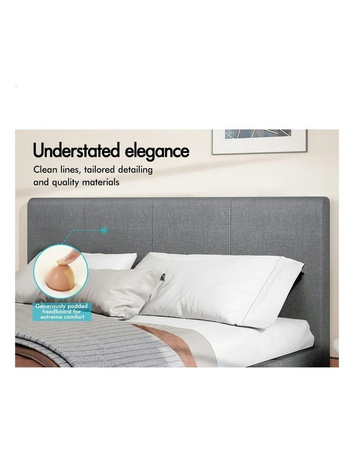 Double Size Wooden Bed Frame in Grey image 4