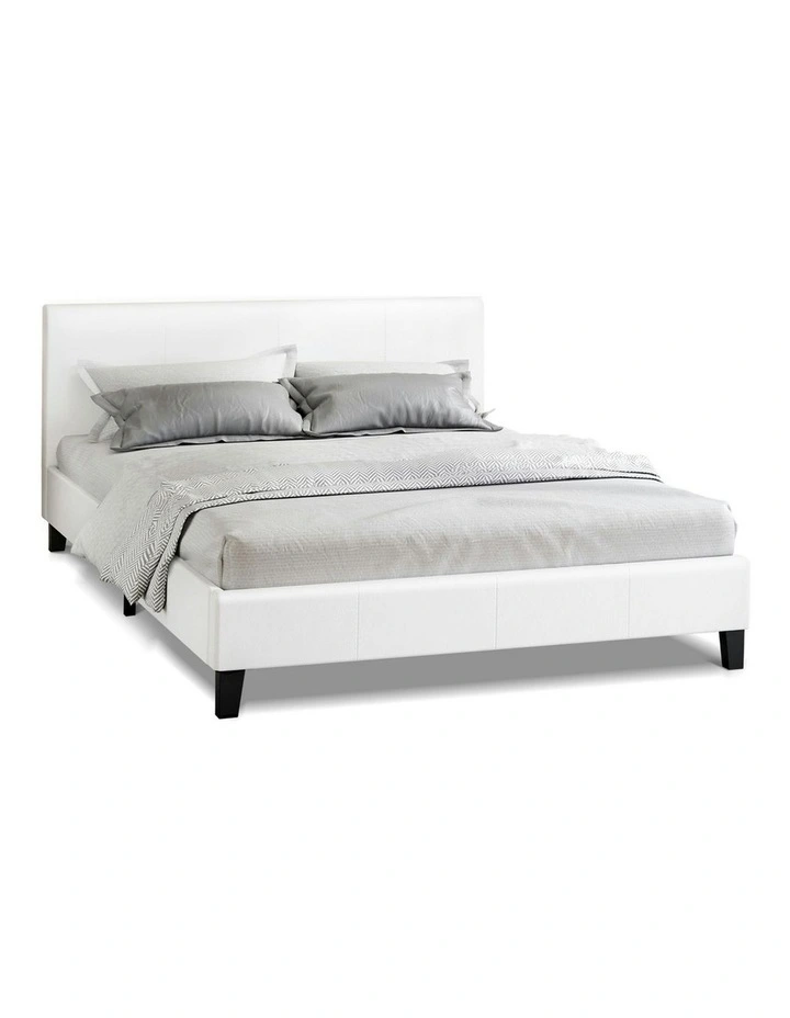 Double Size Wooden Bed Frame in White image 1