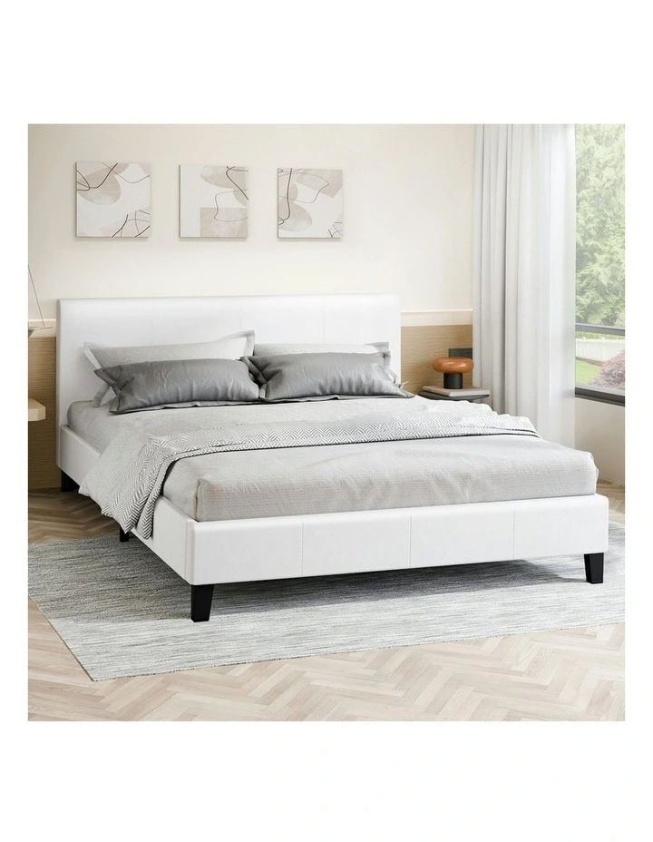 Double Size Wooden Bed Frame in White image 2