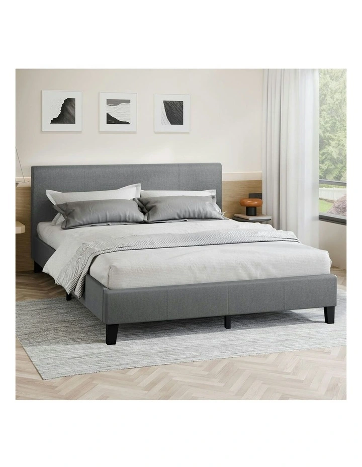 King Size Wooden Bed Frame in Grey image 2