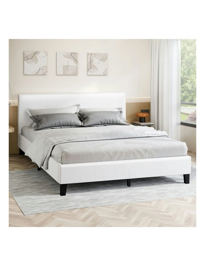 King Size Wooden Bed Frame in White image 2