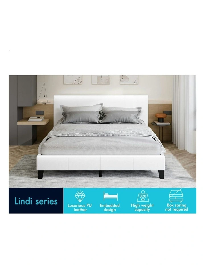King Size Wooden Bed Frame in White image 3