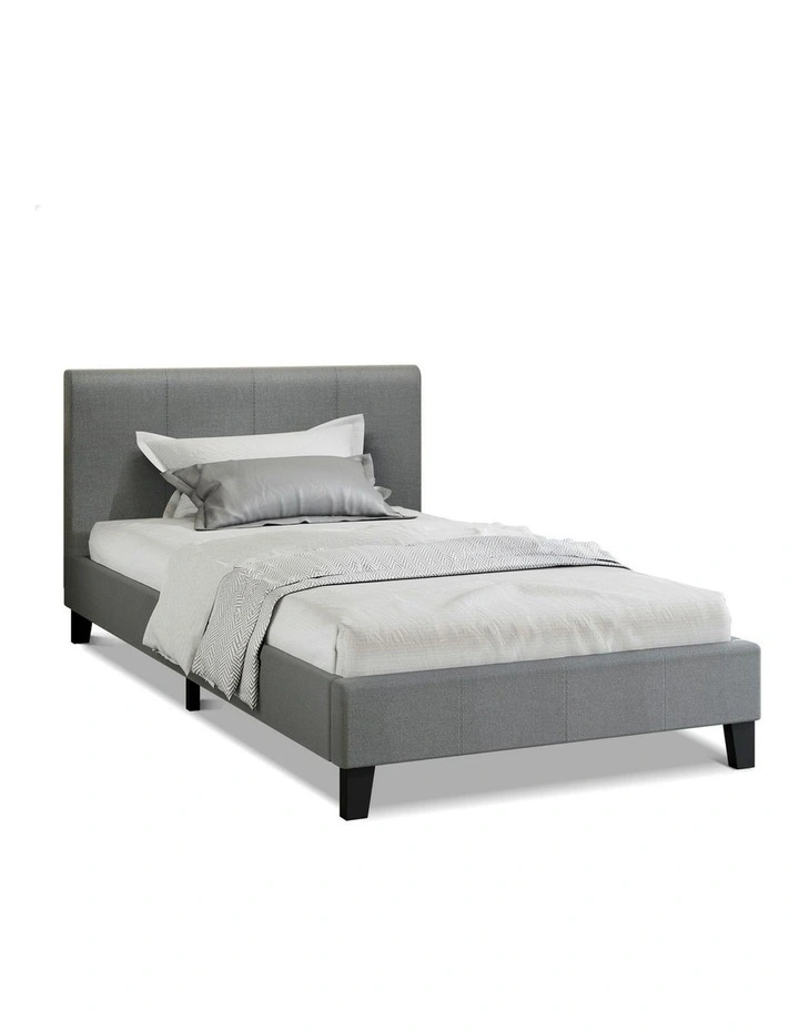 Wooden Platform Bed Frame Mattress Base Single Size in Grey image 1