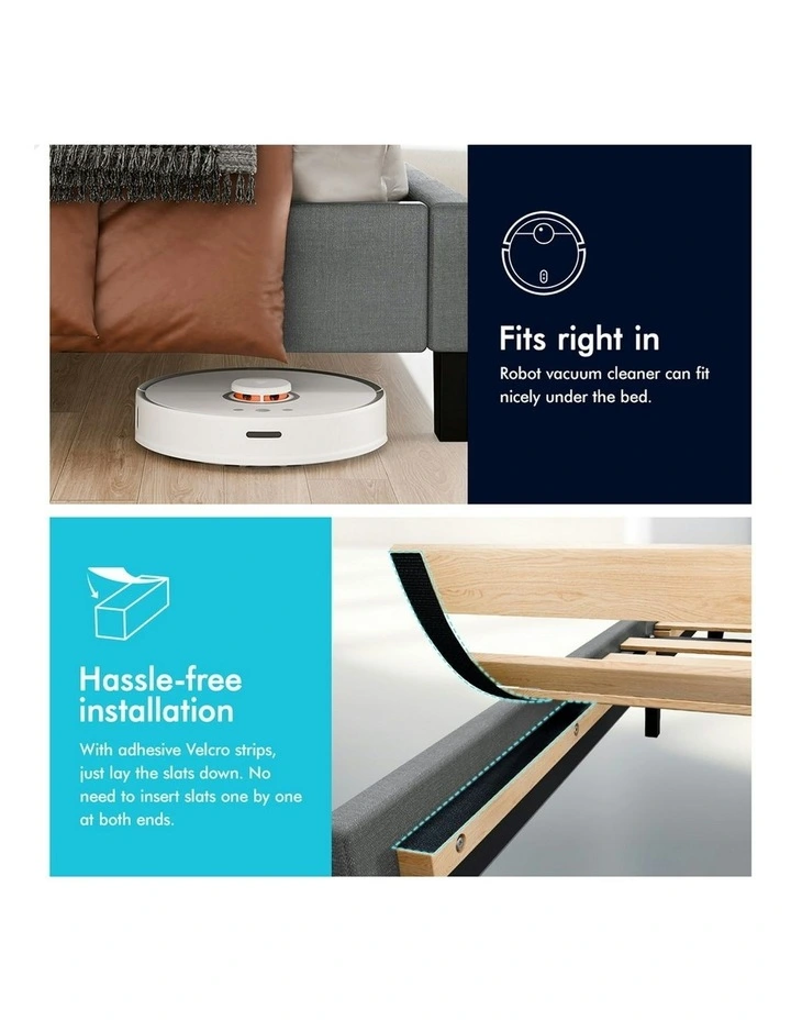 Wooden Platform Bed Frame Mattress Base Single Size in Grey image 6