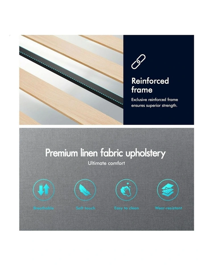 Wooden Platform Bed Frame Mattress Base Single Size in Grey image 7