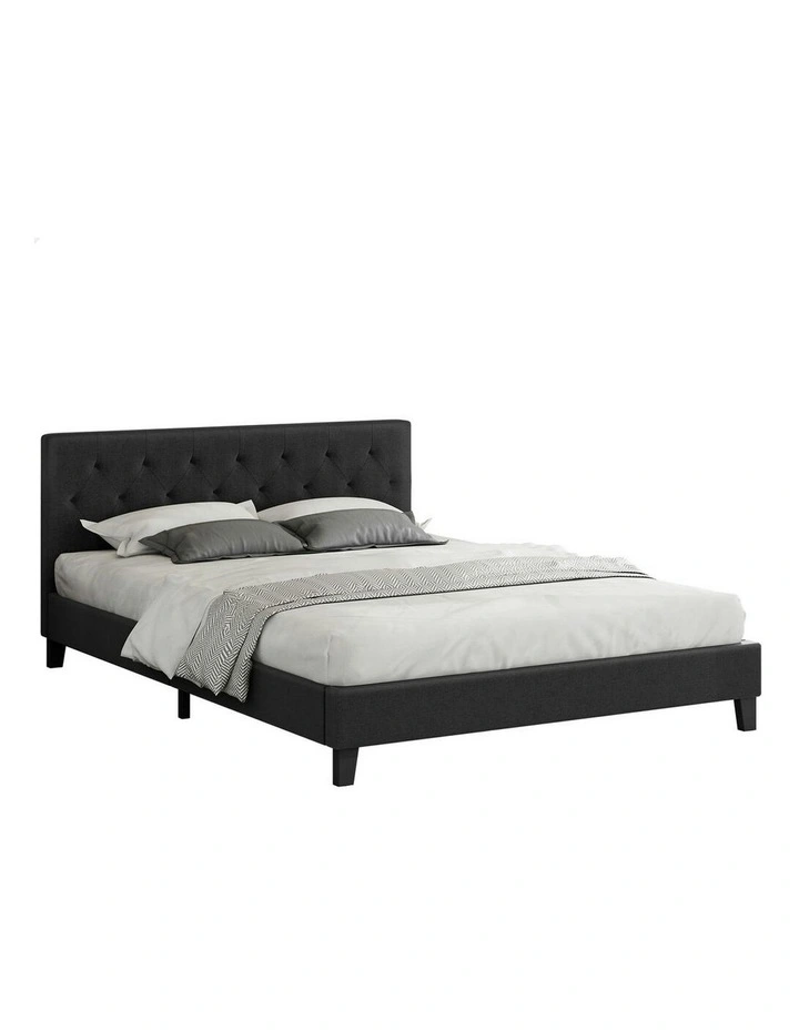 Wooden Platform Bed Frame Base Double Size in Charcoal image 1