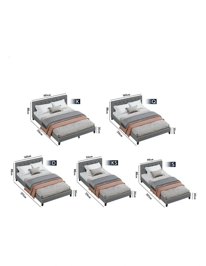 Wooden Platform Base Bed Frame King Size in Grey image 7