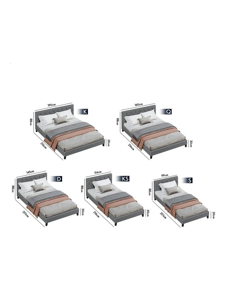 Wooden Platform Base Bed Frame King Single in Grey image 7