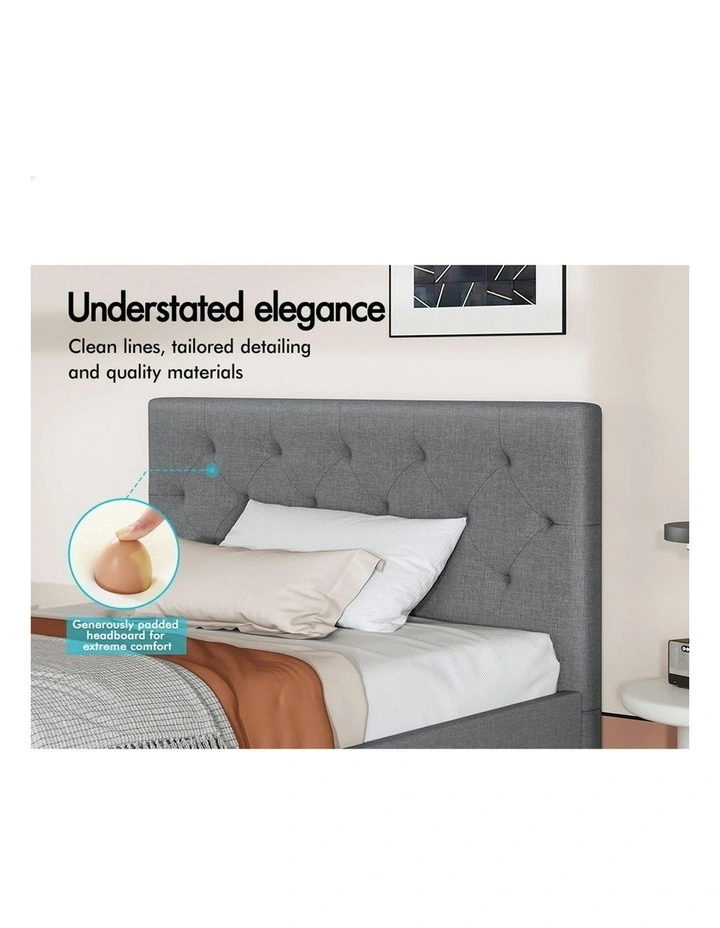 Wooden Platform Base Bed Frame Single Size in Grey image 4