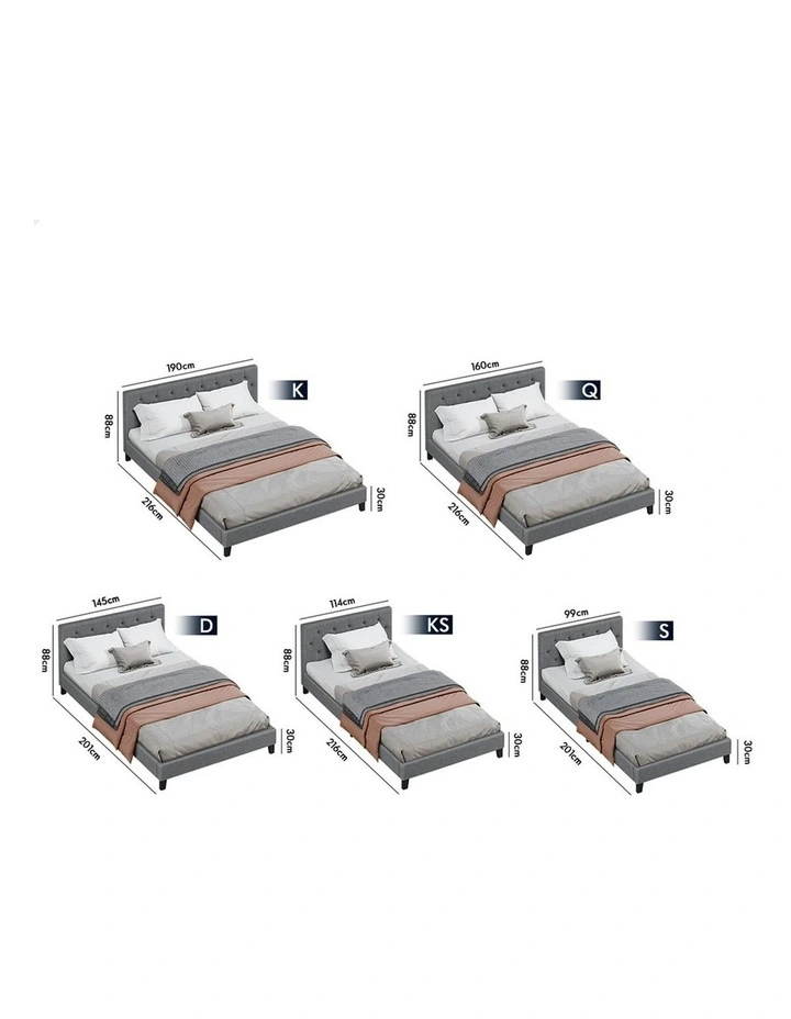 Wooden Platform Base Bed Frame Single Size in Grey image 7