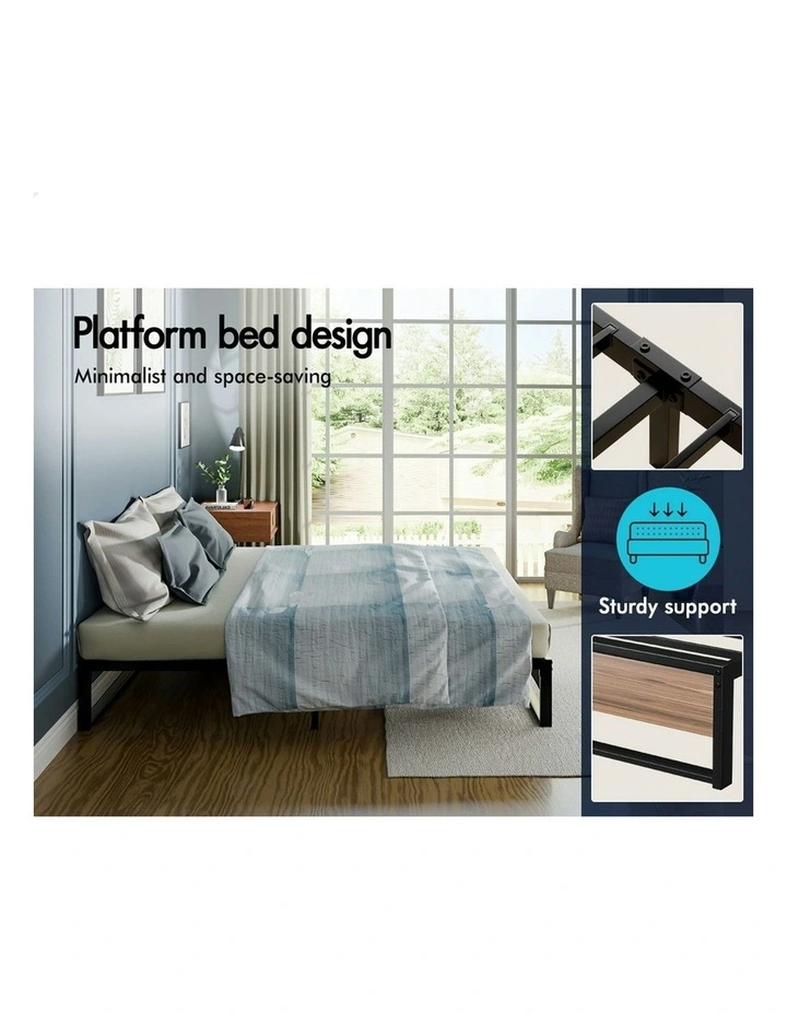 Mattress Base Platform Metal Bed Frame King Size in Black image 5