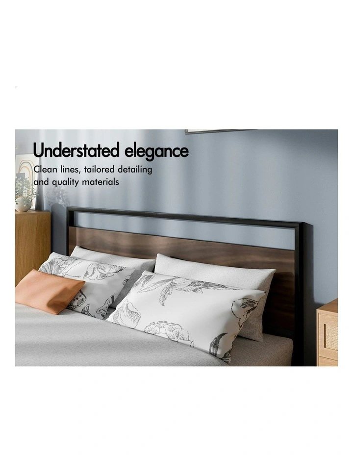 Mattress Base Platform Metal Bed Frame Double Size in Black image 4