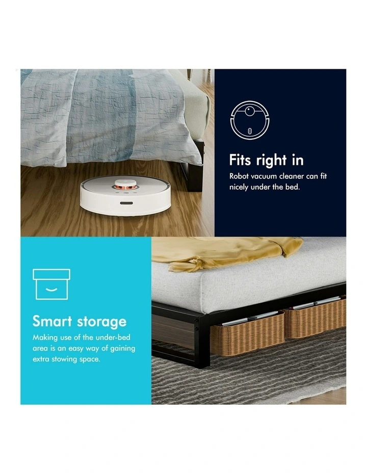 Mattress Base Platform Metal Bed Frame Double Size in Black image 6