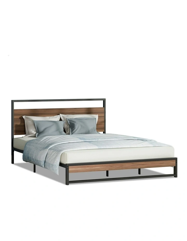 Mattress Base Platform Metal Bed Frame King Size in Black image 1