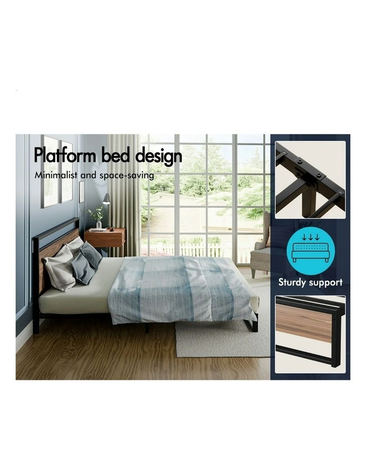 Mattress Base Platform Metal Bed Frame King Size in Black image 5