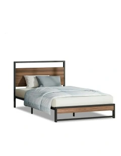 Mattress Base Platform Metal Bed Frame King Single Size in Black