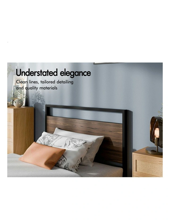 Mattress Base Platform Metal Bed Frame King Single Size in Black image 4