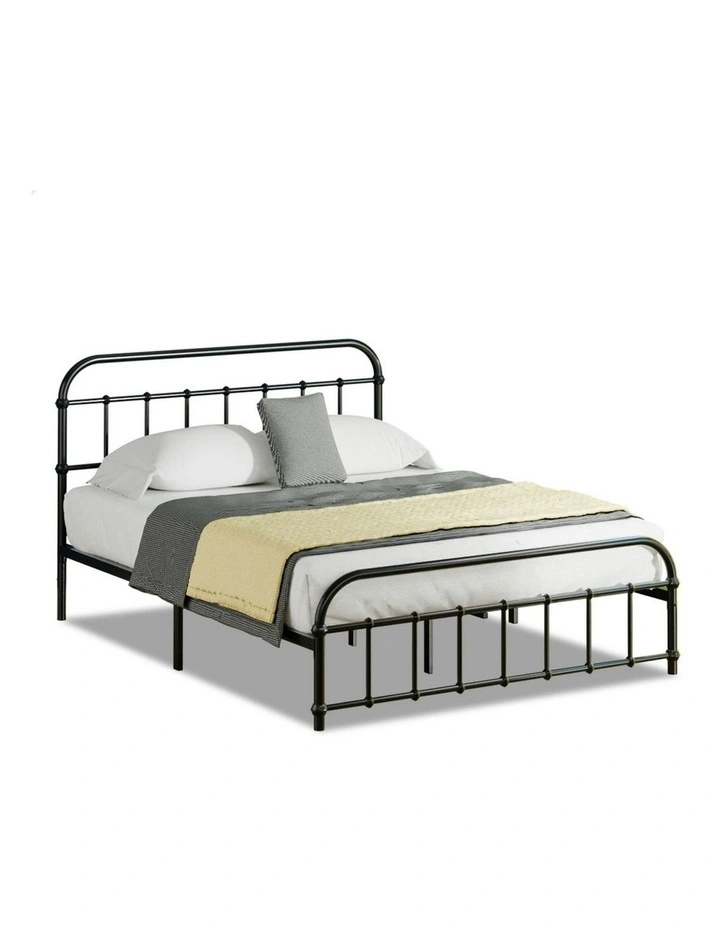 Mattress Base Platform Metal Bed Frame Double Size in Black image 1