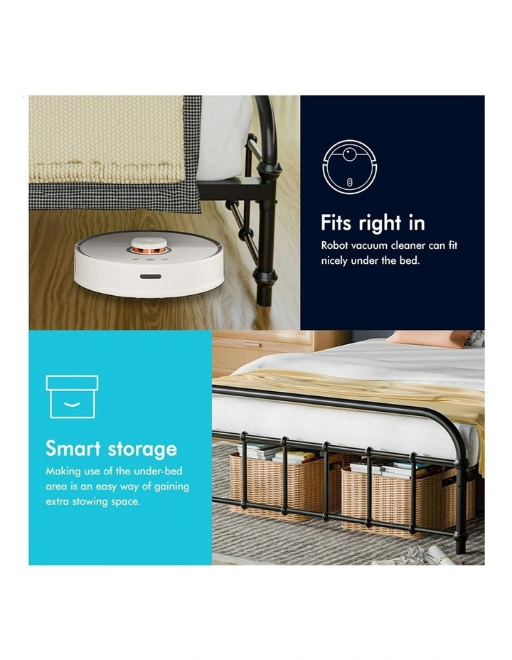 Mattress Base Platform Metal Bed Frame King Single Size in Black image 6