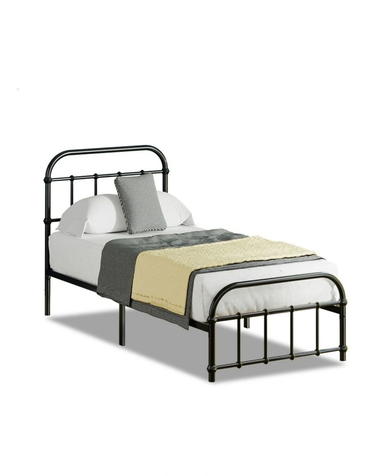 Mattress Base Platform Metal Bed Frame Single Size in Black image 1