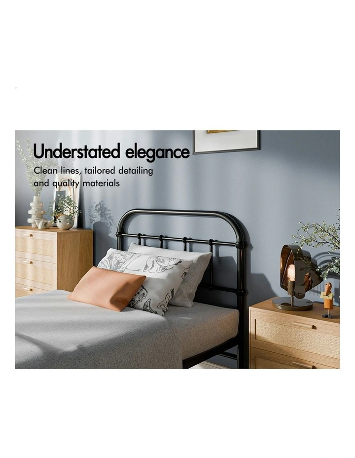 Mattress Base Platform Metal Bed Frame Single Size in Black image 4