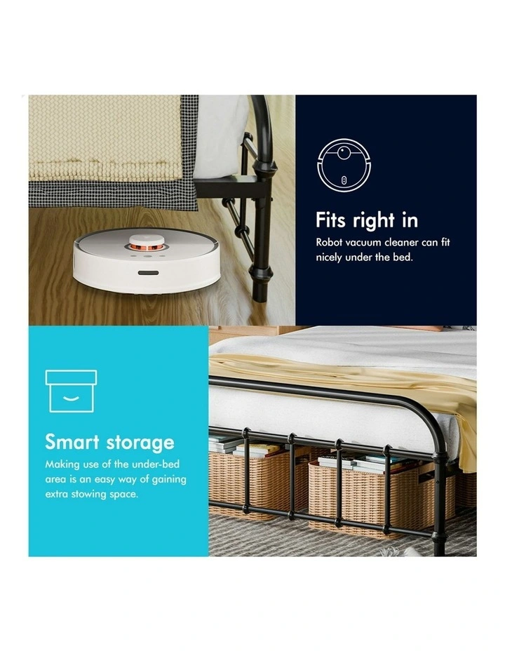 Mattress Base Platform Metal Bed Frame Single Size in Black image 6