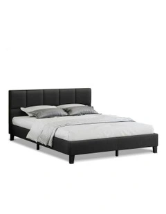 Mattress Base Platform Wooden Fabric Bed Frame King Size in Charcoal