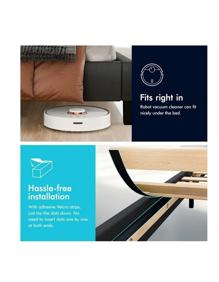 Mattress Base Platform Wooden Fabric Bed Frame King Size in Charcoal image 6