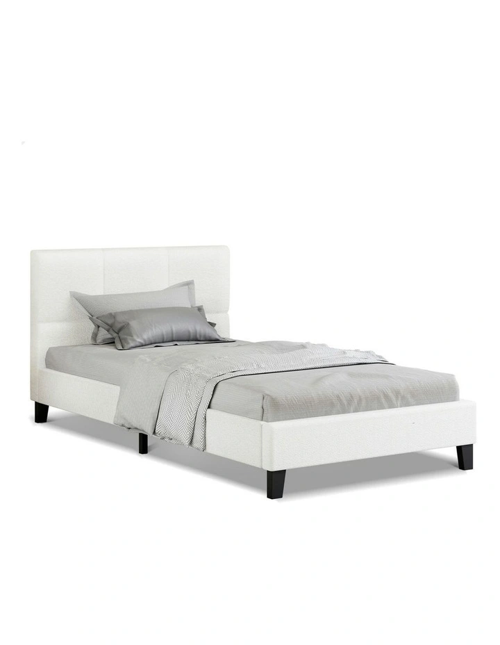 King Single Wooden Bed Frame in White image 1