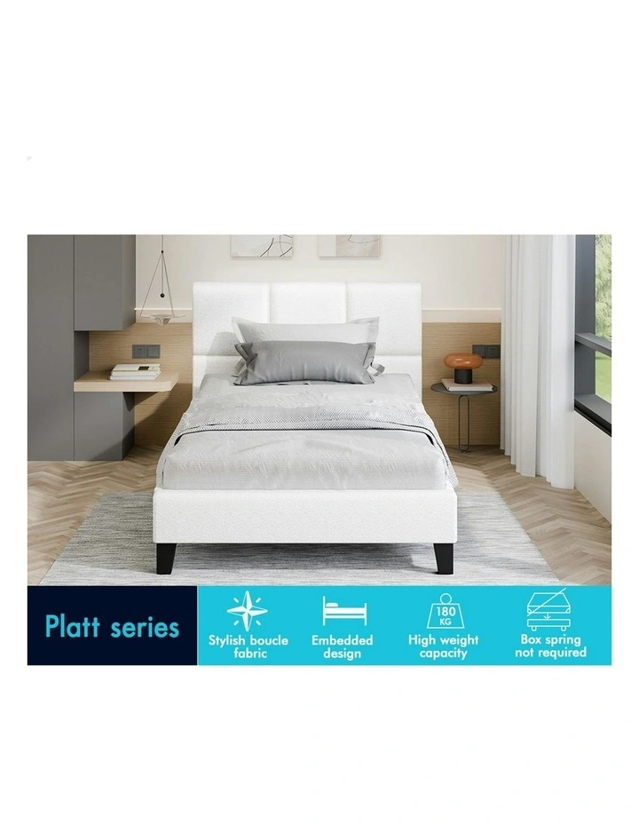 King Single Wooden Bed Frame in White image 3