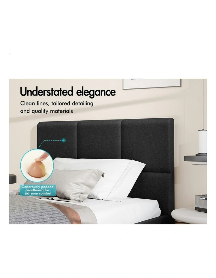 King Single Wooden Bed Frame in Charcoal image 4