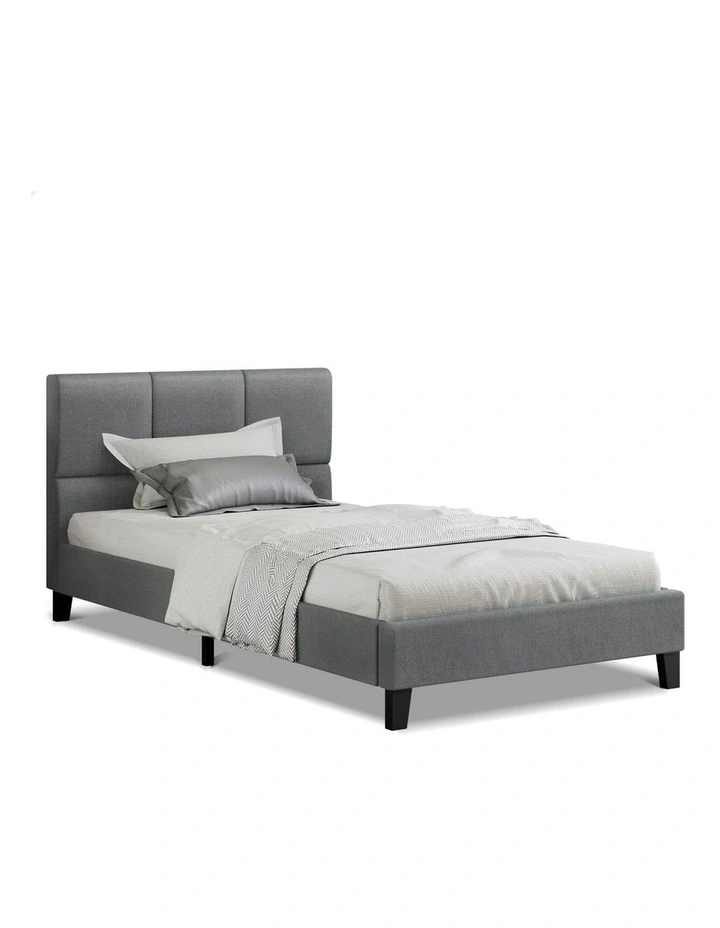 King Single Wooden Bed Frame in Grey image 1