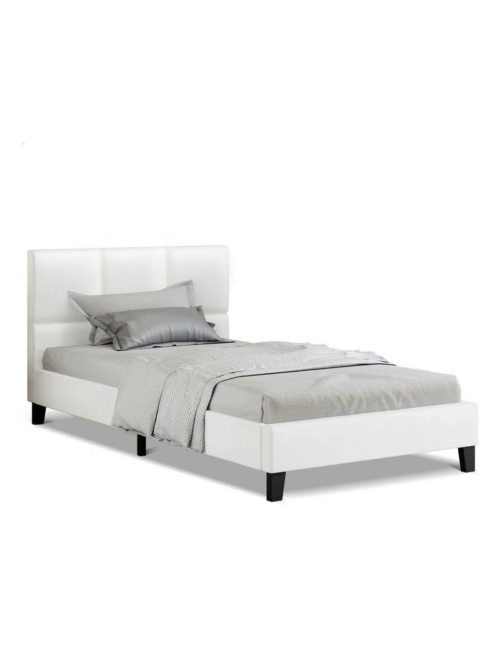 King Single Wooden Bed Frame in White image 1