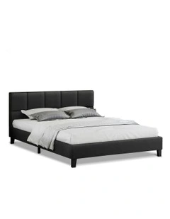 Queen Size Wooden Platform Mattress Bed Frame in Charcoal